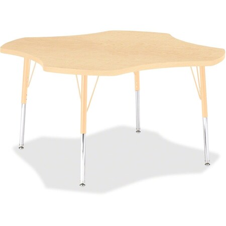 Jonti-Craft Berries Four Leaf Activity Table, A-height, Maple/Maple/Camel 6453JCA251