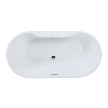 Kingston Brass 67" Acrylic Oval Double Ended Freestanding Tub with Drain, Glossy White/Polished Nickel VT7DE673223C426