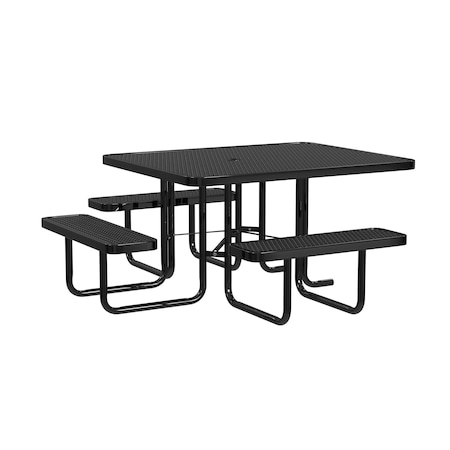 Leisure Craft Square Expanded Table, 46 in, Black T46SQP-ADA-BLACK