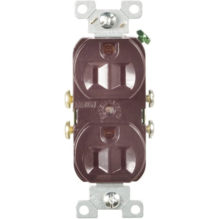 Eaton Wiring Devices Straight Blade Receptacle, 5-15R, 15 A, 125V AC, 2 Pole, 3 Wire, Flush Mount, Grounded CR15B