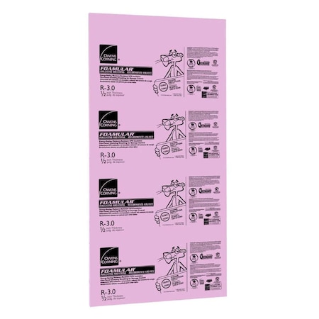 Owens Corning Rigid Board FOAMULAR F250, 3/4" x 4' x 8', 60PK IBF075250-PC