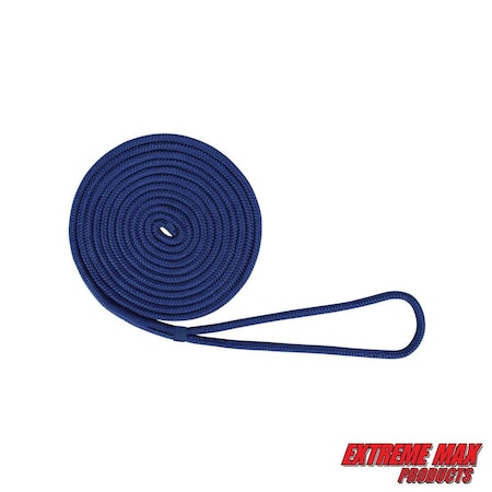 Extreme Max Extreme Max 3006.2087 BoatTector Double Braid Nylon Dock Line - 3/8" x 15', Royal Blue 3006.2087