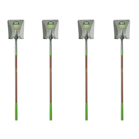 Ames 47 in. Fiberglass Handle Steel Blade Transfer Shovel, Comfort Step, 4-Pack 10000-07554