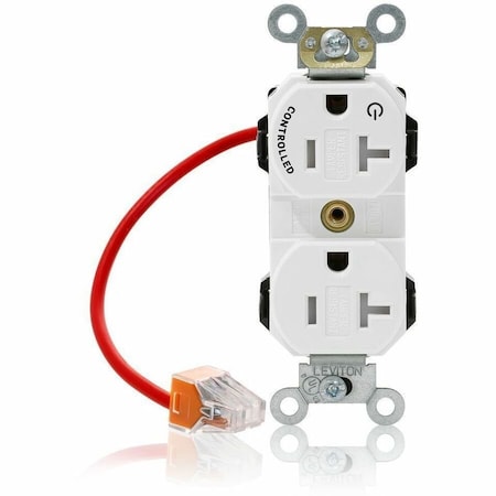 Leviton PlugsandReceptacles, 20A, 125VAC, Wht, Nylon MT563-1CW