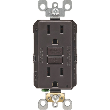 Leviton SmartlockPro Self-Test 15A Brown Residential Grade Rounded Corner 5-15R GFCI Outlet R10-GFNT1-00K