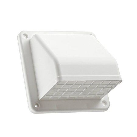 Lambro Hood Vent, 4 in Duct, Plastic Hood, White Hood 1471W