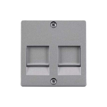 Siemens DELTA i-system aluminum-metallic Cover plate with shutter for support plates 5TG2124