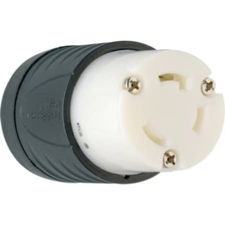 Legrand Locking Connector, L5-30R, 30 A, 125V, 2 Pole, Black, White L530CCCV3