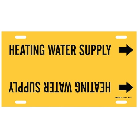 Brady Heating Water Supply Pipe Marker, 8in H x 16in W, Fits Pipes 6in Dia. Thru 7.875in Dia. 4073-F