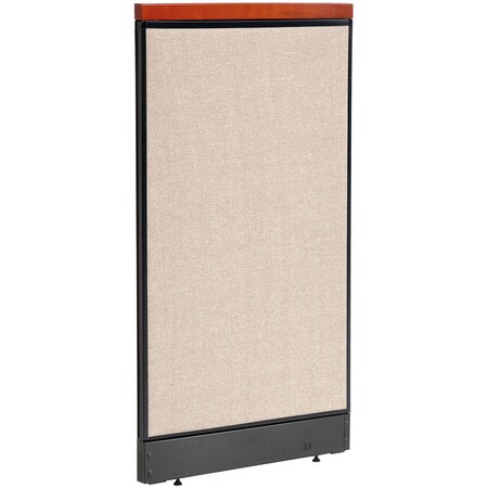 Global Industrial Interion Deluxe Office Partition Panel with Pass Thru Cable, 24-1/4"W x 47-1/2"H, Tan 694750PTN