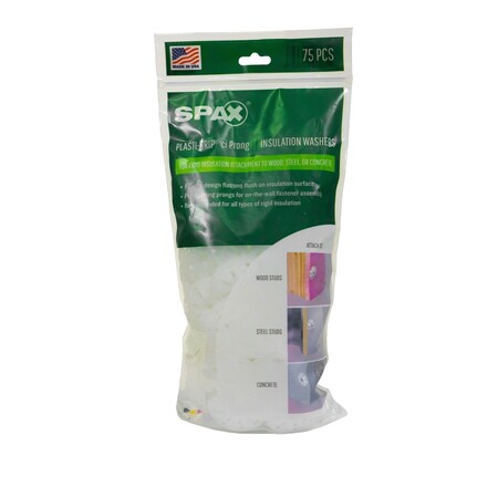 Spax 1.75 in Plasti-Grip Ci Prong Rigid Insulation Attachment Washer Plasti-Grip, 75PK 5019677517509