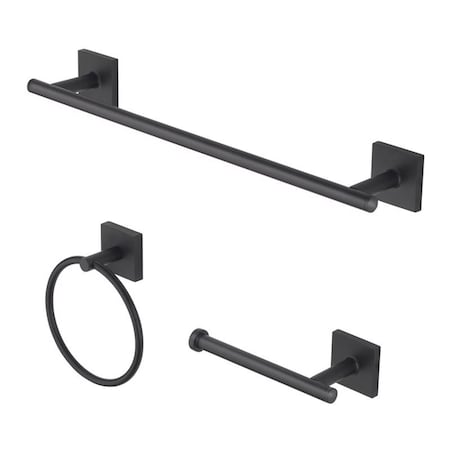 Oakbrook Collection Matte Black Zinc Towel Bar Set BH-OB5000MB