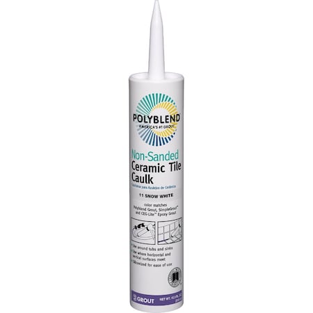 Custom Building Products Polyblend 10.5 Oz. No, 11 Snow White Non-Sanded Ceramic Tile Caulk PC1110N-6