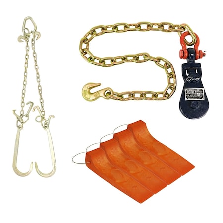 Mytee Products Snatch Block & Chain Bridle and Tire Skates Kit SBSHCA-CB-TIRESKT-KIT