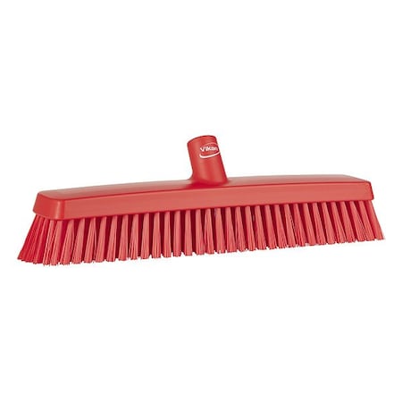 Vikan 16 1/2 in Sweep Face Broom Head, Soft/Stiff Combination, Red 31754