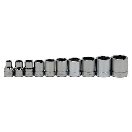 Williams Williams Standard Socket Set, 3/8"D, 6Pt, 10pcs. JHWWSB-10HRC