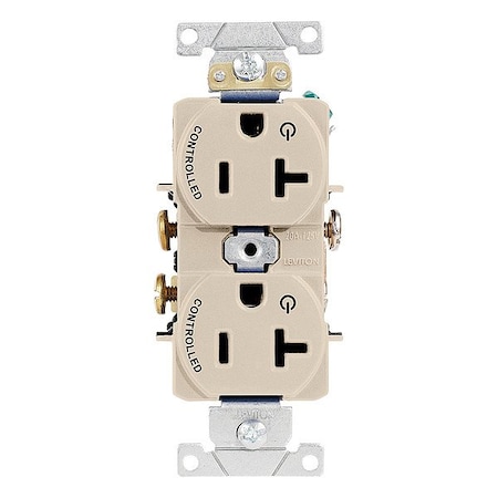 Leviton Receptacle Outlet, 20A, Light Almond, 125V 5362-S2T