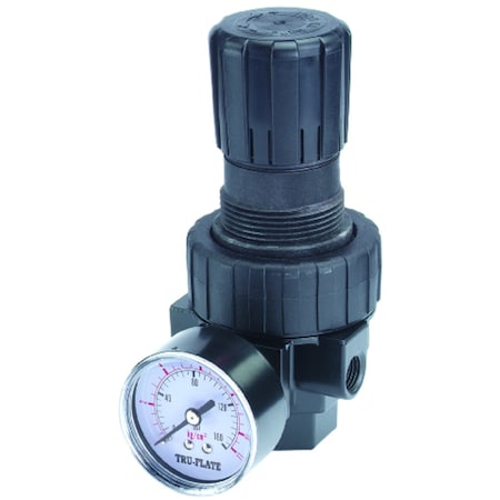 Tru-Flate Tru-Flate Plastic Compact Regulator with Gauge 1/4 in. NPT 160 psi 1 pc TRFL27404