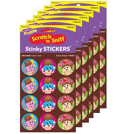 Trend Scoop Squad/Chocolate Stinky Stickers, 48-Piece Set, 6PK T83304