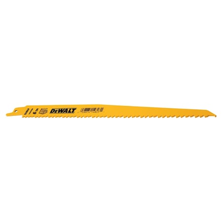 Dewalt 9" 6 TPI Taper Back Bi-Metal Reciprocating Blade for General Purpose Wood Cutting (25 pack) DW4803B25