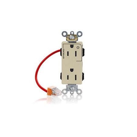 Leviton Straight Blade Receptacle, 5-15R, 15 A, 125V AC, Flush Mount, Self-Grounded M1626-1CI