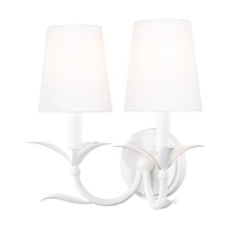 Z-Lite Aslin Textured White 2 Light Wall Sconce 830-2S-TXWH