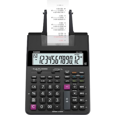 Casio HR170RC Printing Calculator, Black CSOHR170RC
