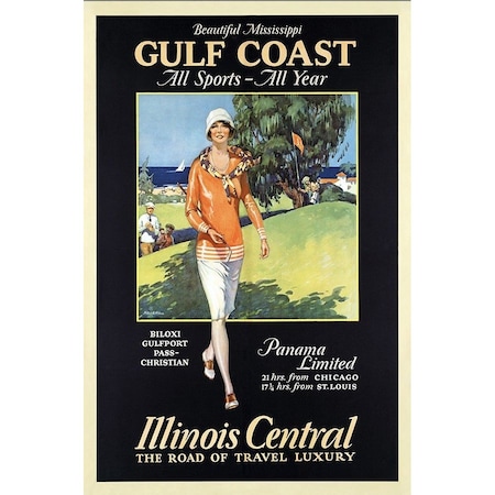 Homeroots Gulf Coast Golf 1932 Vintage Travel Unframed Print Wall Art 394307