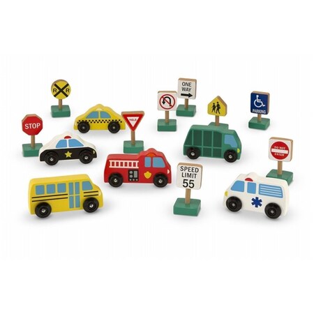 Melissaanddoug Melissa And Doug  Wooden Vehicles and Traffic Signs 3177
