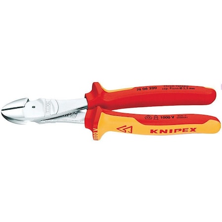 Knipex 8 inch HIGH LEVERAGE DIAGONAL CUTTERS - 1000V 74 06 200