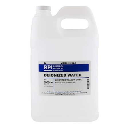 Rpi DI water ASTM TYPE II, 4 Liters W35100-4000.0