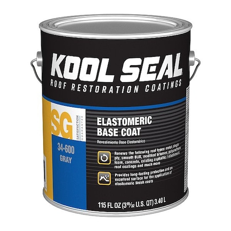 Kool Seal Elastomeric Base Coat, Gray, 1 Gallon KS0034600-16