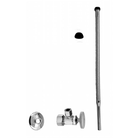 Westbrass .5 in. Nominal x .38 in. x 15 in. Round Handle Corrugated Riser Kit - Powder Coat Flat Black D105K15-62