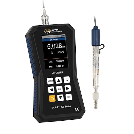 Pce Instruments Low-conductivity pH meter, −2-20 pH with 5-point calibration and 32 GB memory PCE-PH 228LAB-LC