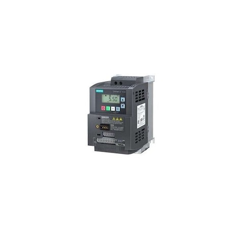 Siemens SINAMICS V20 200-240V 1AC -10/+10% 47-63Hz rated power 1.5 kW with 6SL3210-5BB21-5BV1