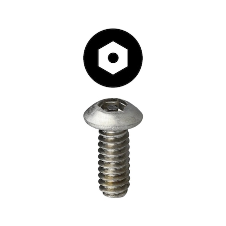 Dottie #10-32 x 1-1/4 in Tamper-Resistant Hex Button Machine Screw, 18-8 Stainless Steel, 100 PK T1032114HB