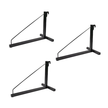 Mytee Products 3Pk 1 Tier Shipping Container Shelving Bracket with Hooks - 16 inx18 in, 550 lbs WLL, 3PK CNT-SHELF1x3