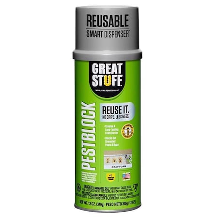 Great Stuff Smart Dispenser Gray Polyurethane Insulating Foam Sealant 12 oz 99112809