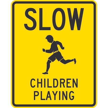 Lyle Slow Childen Playing (w/graphic), 24x30, Engineer Grade, Yellow G-14008-EG_24x30