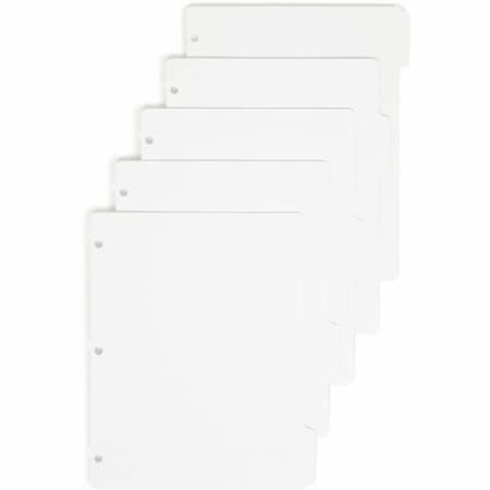 Smead THREE-RING BINDER INDEX DIVIDER, 5-TAB, 11 X 8.5, WHITE 89415