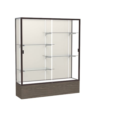 Ghent Floor Display Case 60x72x16, Plaque, Dark Bronze 2075PB-BZ-WV