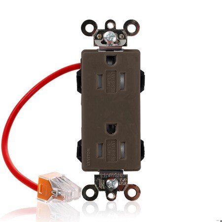 Leviton Straight Blade Receptacle, 5-15R, 15 A, 125V AC, Surface Mount, Self-Grounded MT162-SC