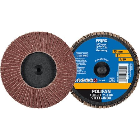 Pferd 3'' POLIFAN Mini Flap Disc - Flat - Aluminum Oxide - 80 Grit 42920