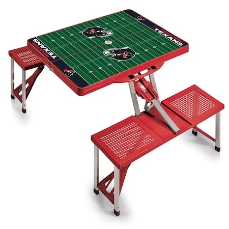 Picnic Time Family Of Brands Houston Texans - Picnic Table Portable Folding Table with Seats, (Red) 811-00-100-135-2