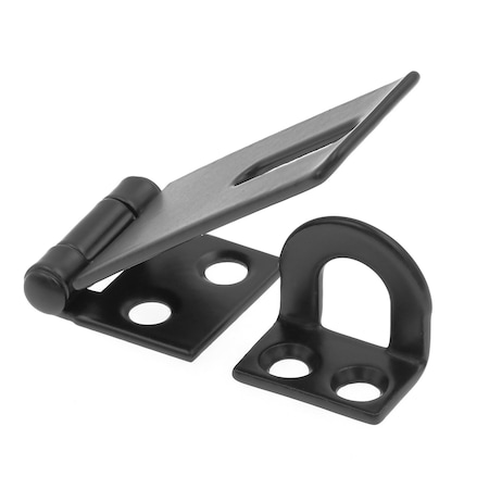 Prime-Line Door and Gate, Safety Hasp Hinge Latch with Fixed Staple 1-3/4 inch with Screws, Matte Black U 117018