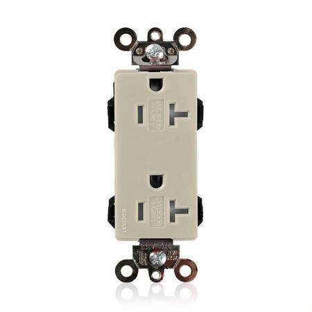 Leviton Straight Blade Receptacle, 5-20R, 20 A, 125V AC, Flush Mount, Self-Grounded MT163-I
