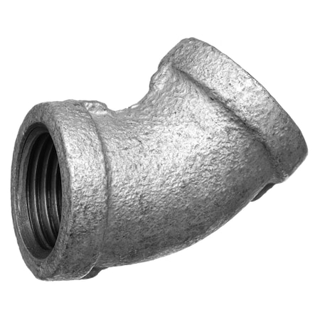 Usa Industrials Pipe Fittings - Galvanized Malleable Iron - Class 150 - 45 Degrees Elbow - 6in NPT Female ZUSA-PF-21030