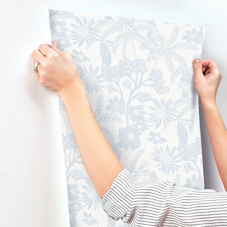 A-Street Prints Jacaranda Light Blue Tropical Trail Wallpaper 4146-27245