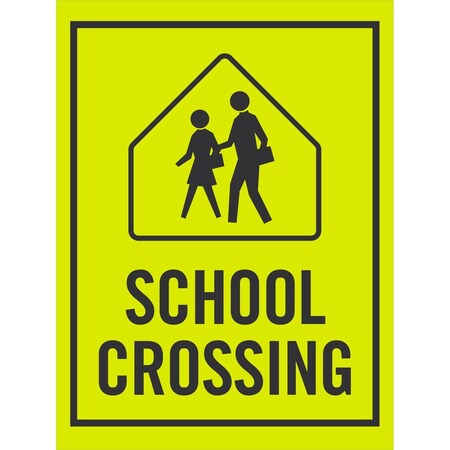 Lyle School Crossing (with Graphic), 18x24, Engineer Grade, Yellow Green G-10289-EG_18x24