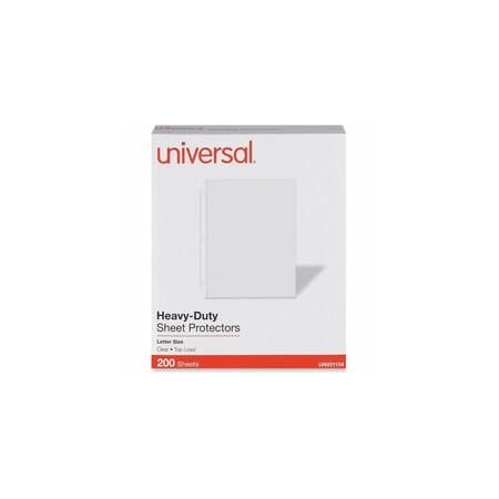 Universal Top-Load Poly Sheet Protectors, Heavy Gauge, Letter Size, Clear, 200PK UNV21134